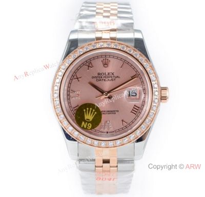N9 Factory Rolex Datejust II Two Tone Rose Gold Diamond Watch Swiss Grade 1
